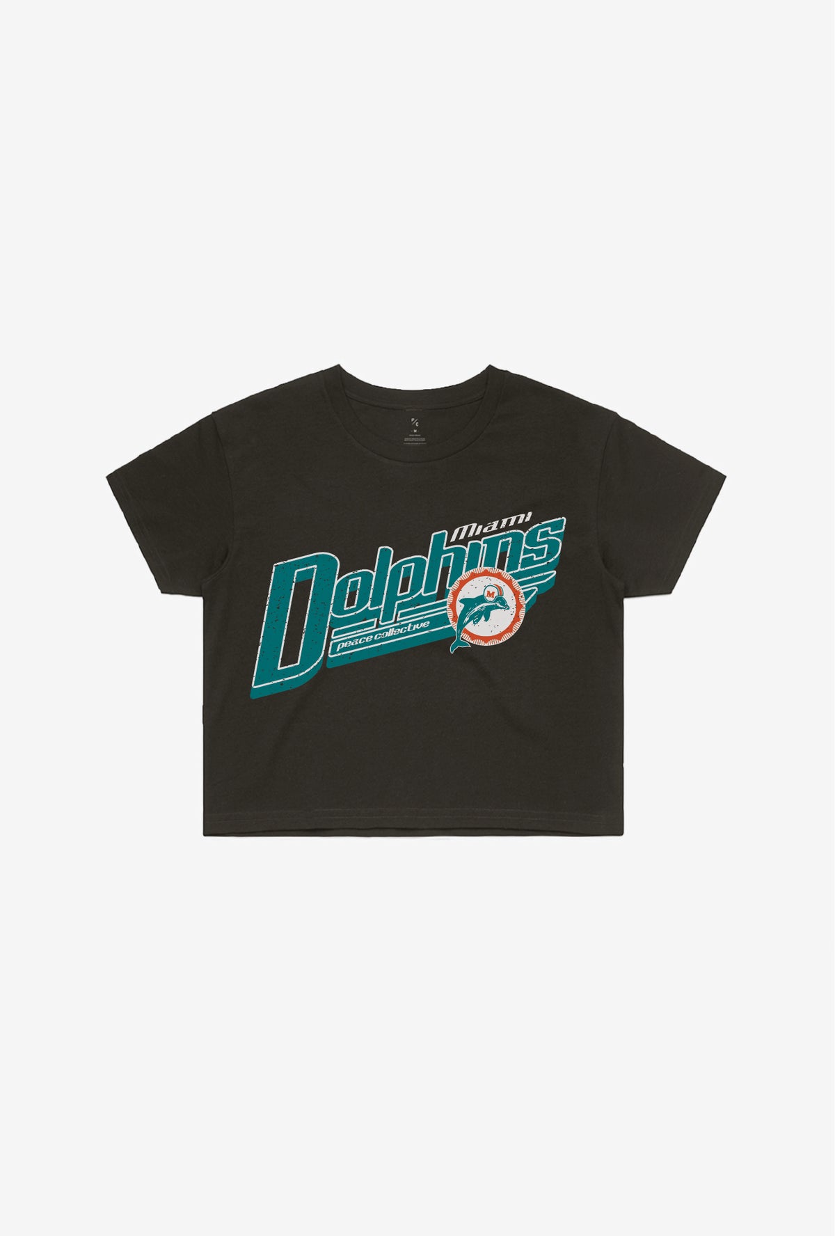 Miami Dolphins Vintage Cropped T-Shirt - Black