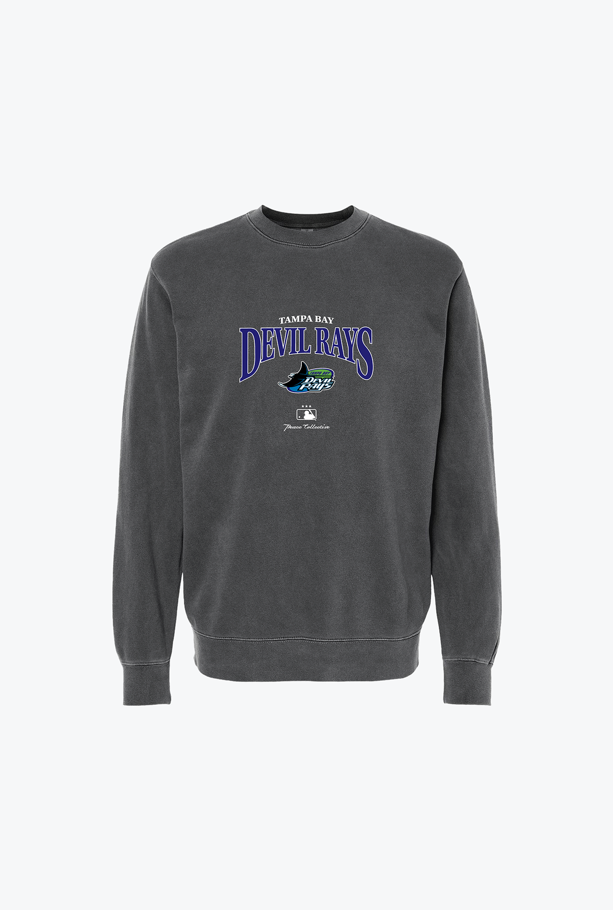 Tampa Bay Rays Vintage Embroidered Crewneck - Black