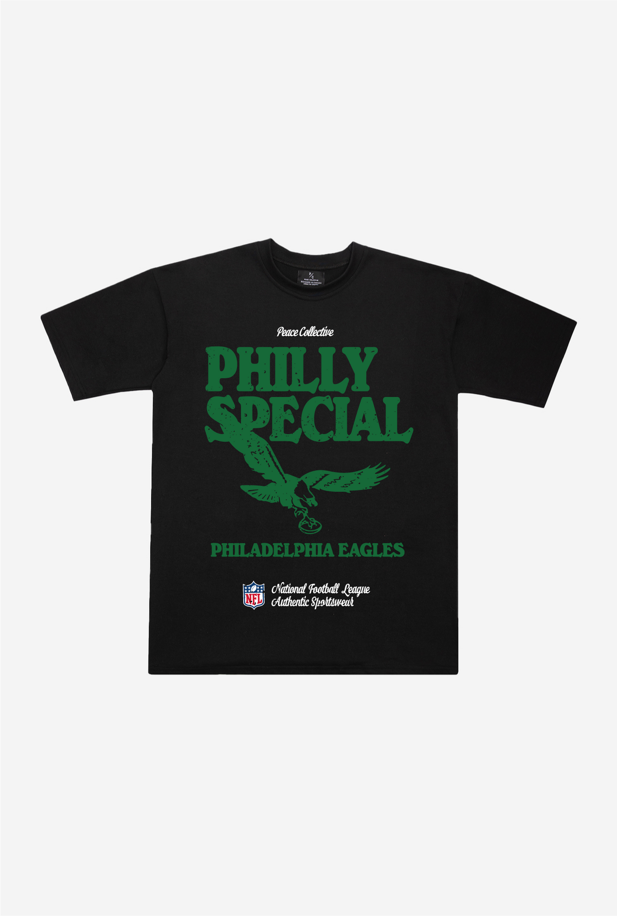 Philadelphia Eagles Vintage Ad Heavyweight T-Shirt - Black