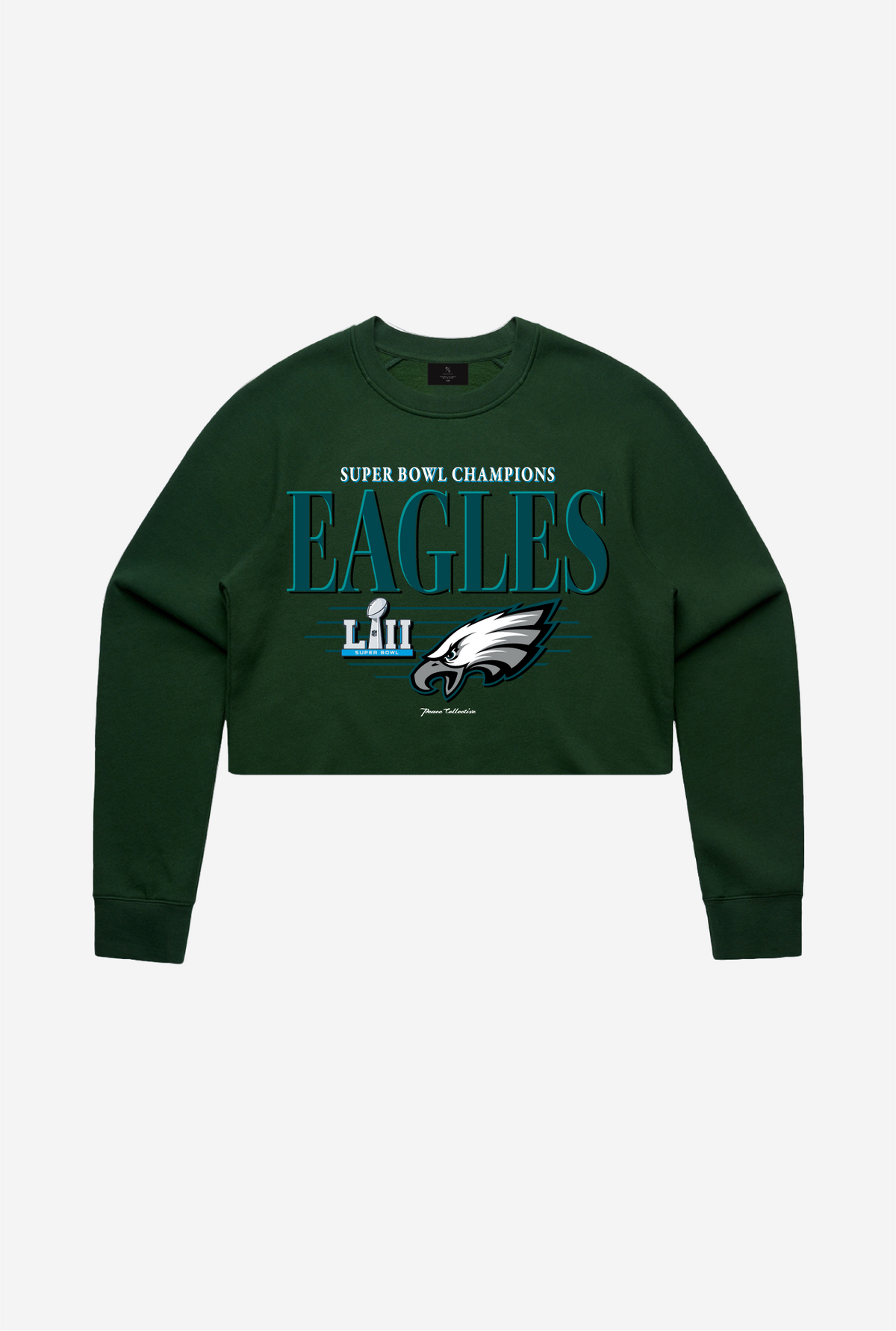 Philadelphia Eagles Throwback Cropped Crewneck - Forest Green