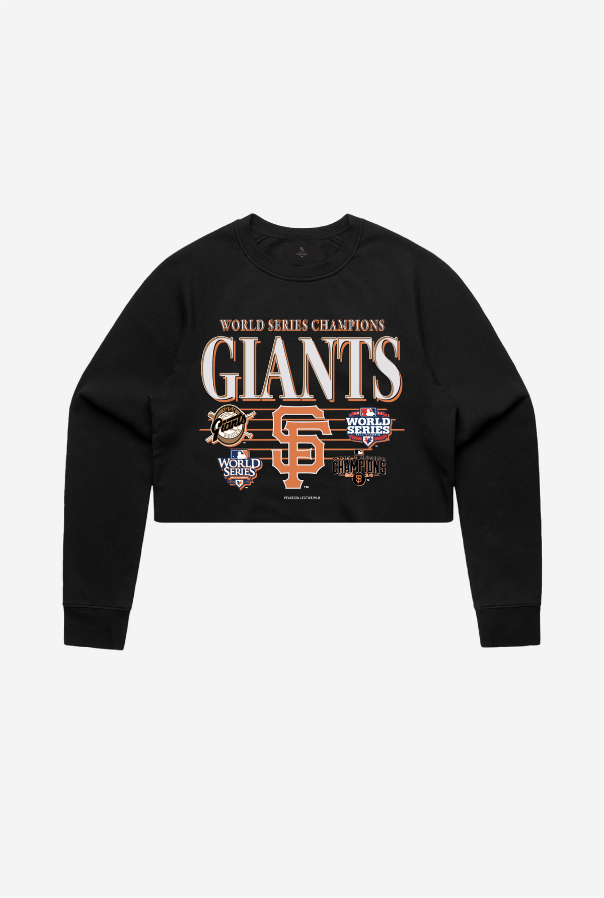 San Francisco Giants Throwback Cropped Crewneck - Black