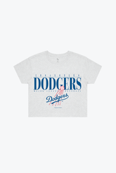 Los Angeles Dodgers Garment Dyed Cropped T-Shirt - Ash