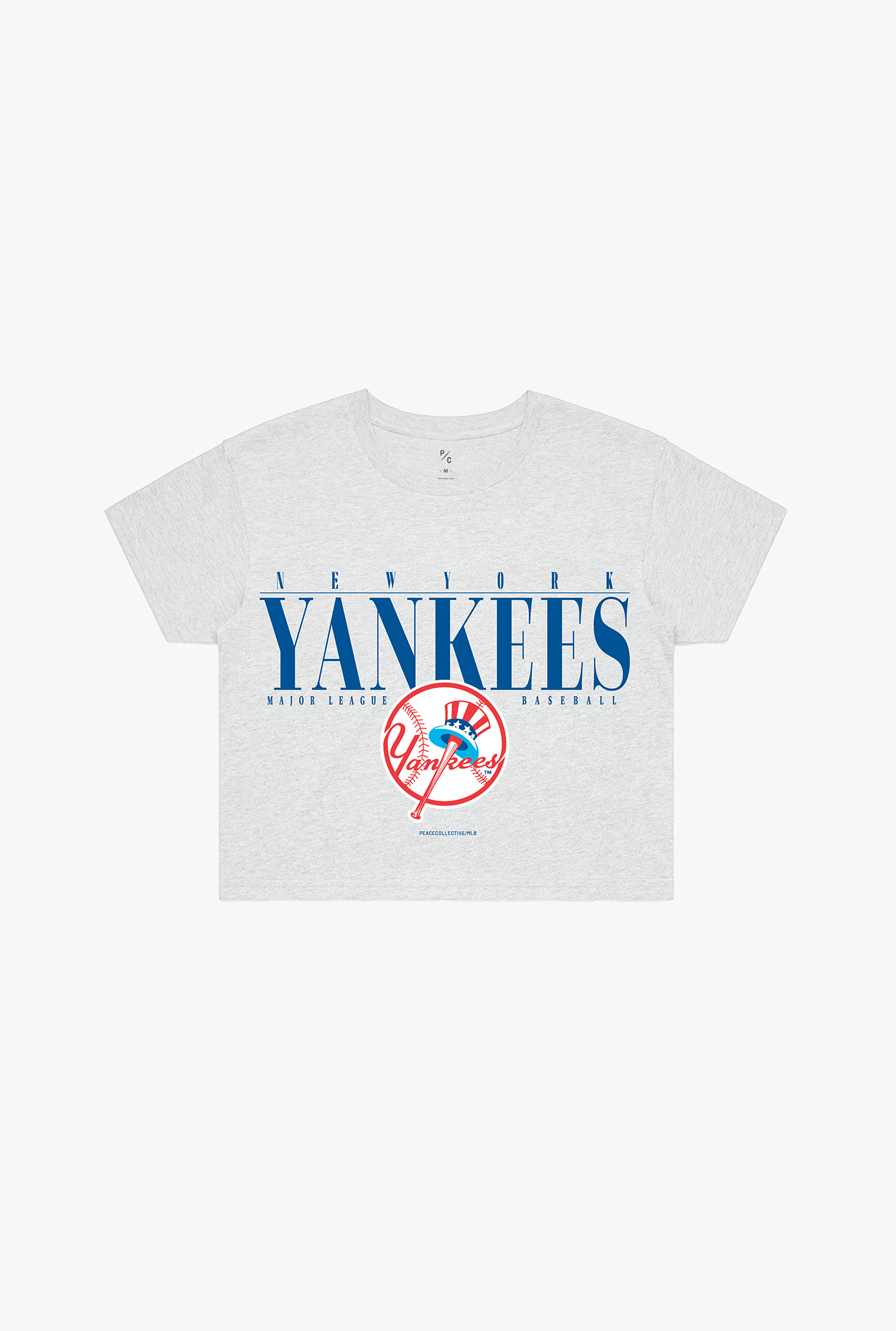 New York Yankees Garment Dyed Cropped T-Shirt - Ash