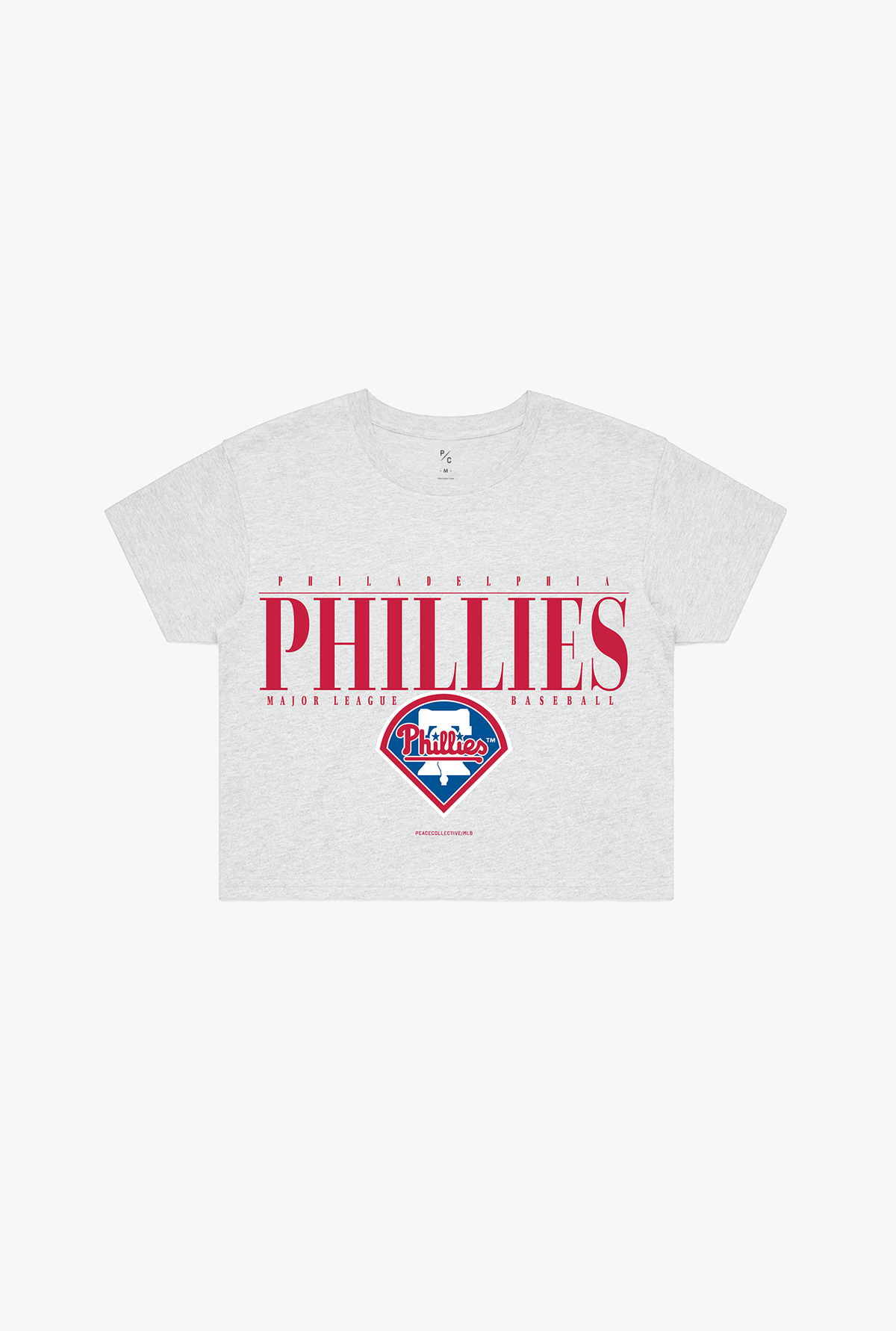 Philadelphia Phillies Garment Dyed Cropped T-Shirt - Ash