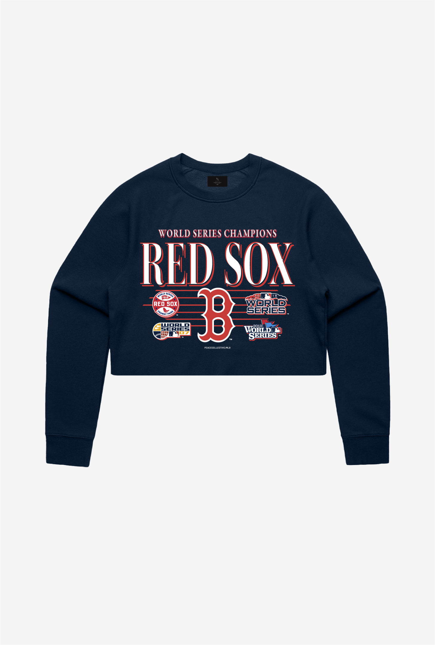 Boston Red Sox Throwback Cropped Crewneck - Navy