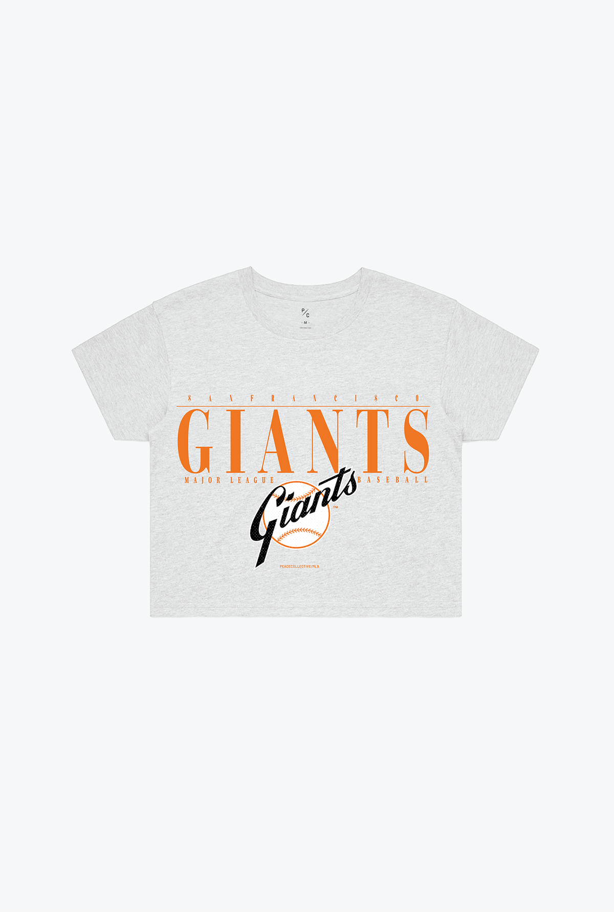 San Francisco Giants Garment Dyed Cropped T-Shirt - Ash
