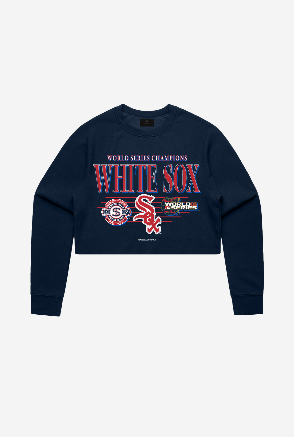 Chicago White Sox Throwback Cropped Crewneck - Navy