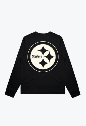 Pittsburgh Steelers Women's Mock Long Sleeve - Black
