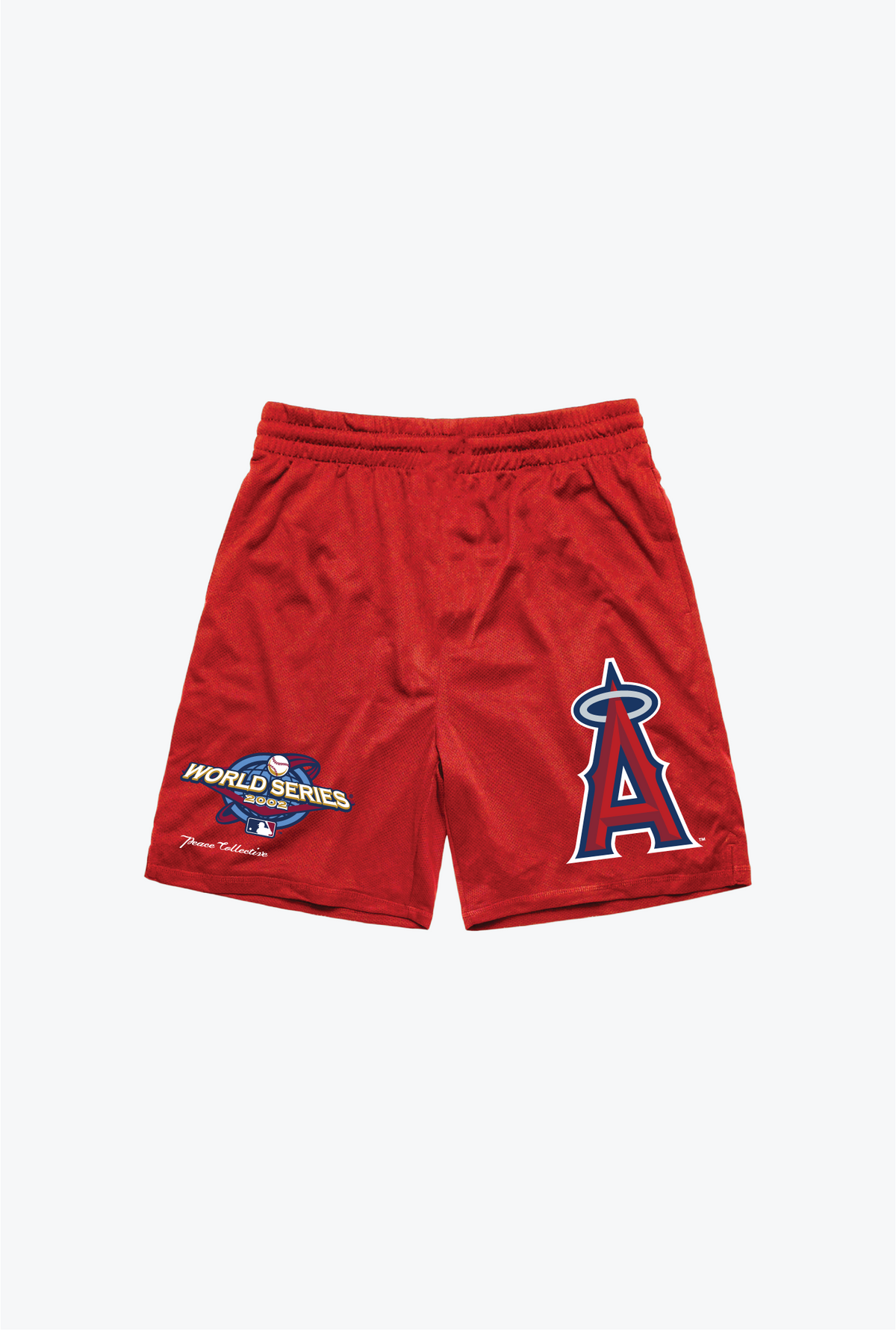 Los Angeles Angels 2002 World Series Mesh Shorts - Red