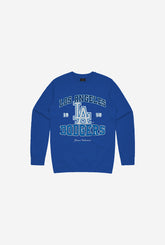 Pull ras du cou vintage délavé des Dodgers de Los Angeles pour enfant - Royal