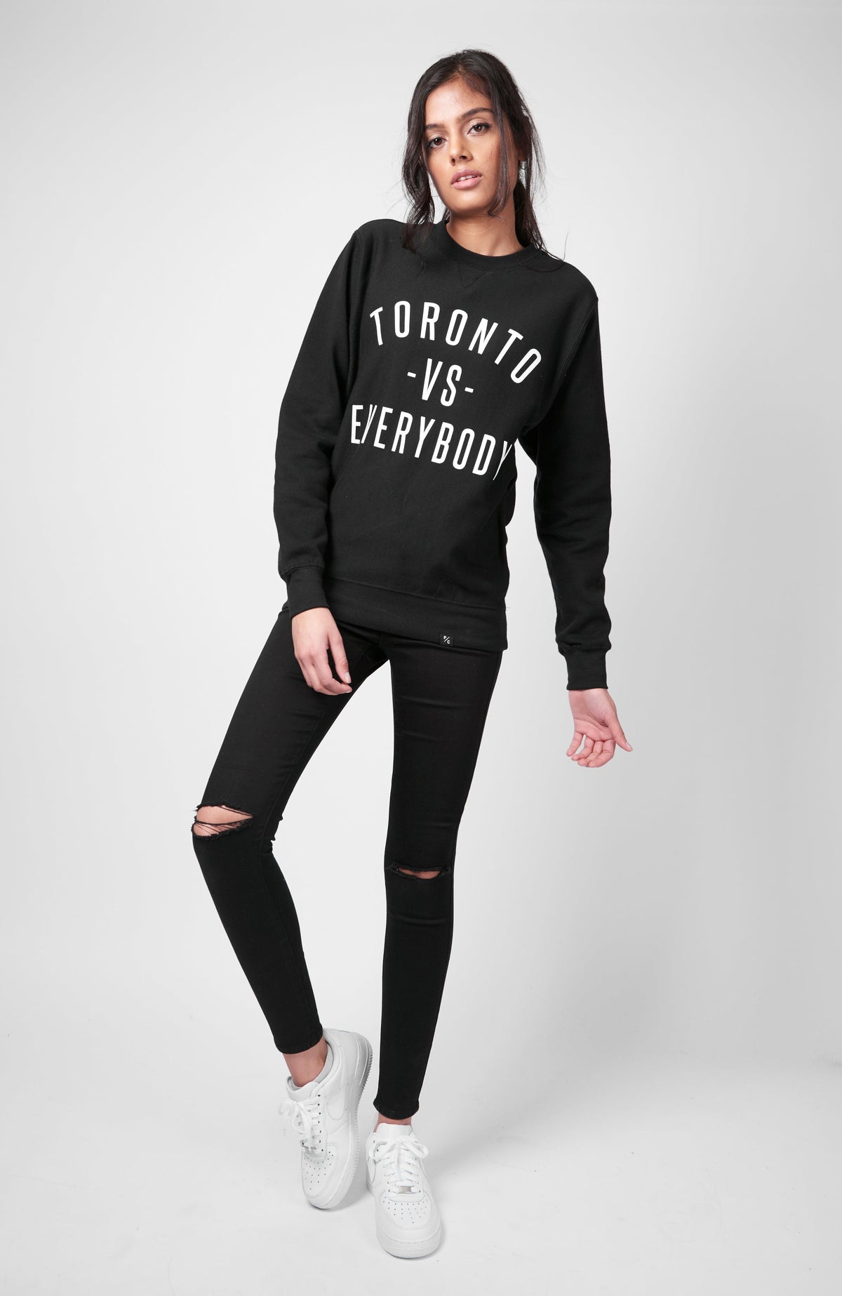 toronto vs everybody crewneck sweater black
