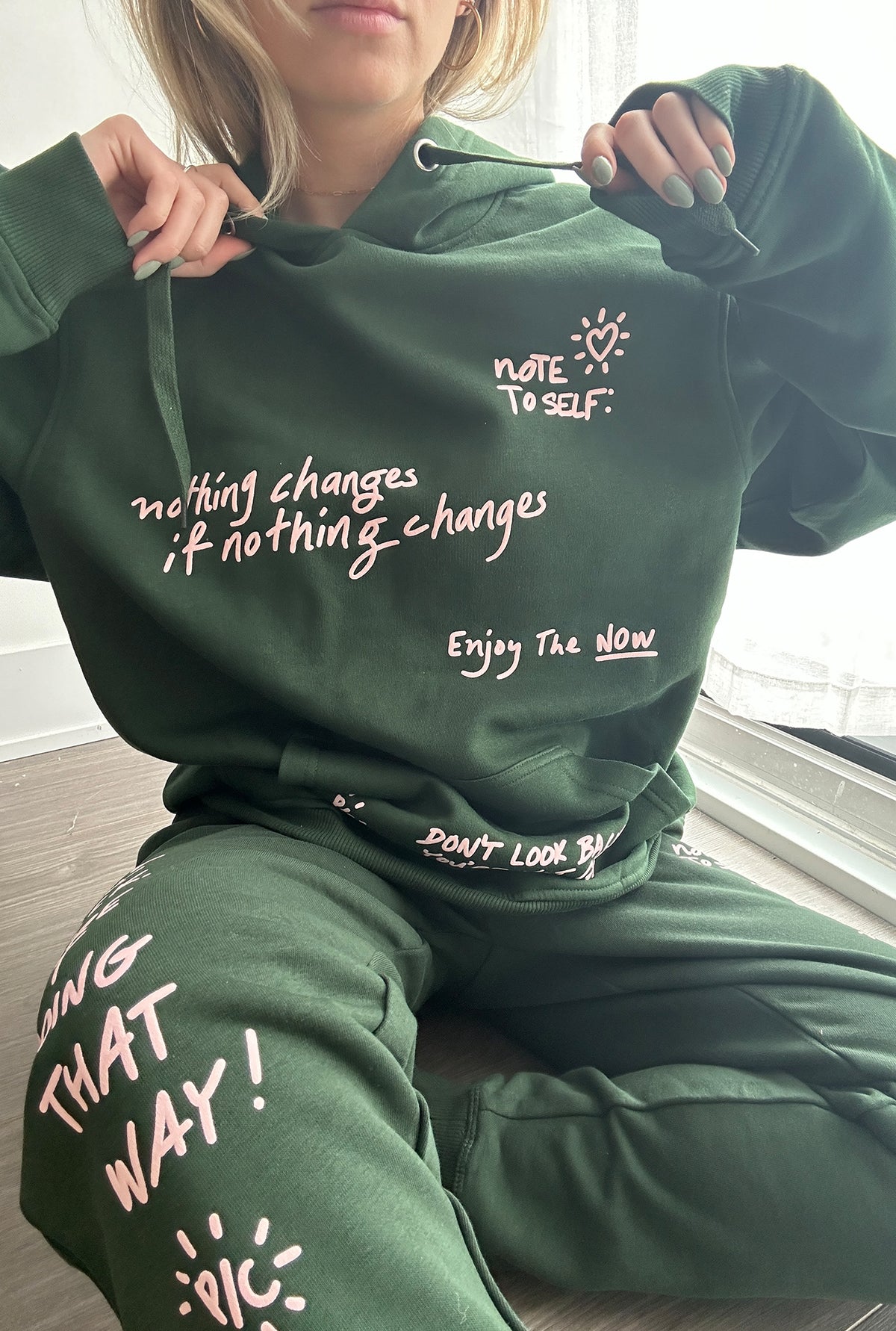 Note to Self Hoodie - Forest Green