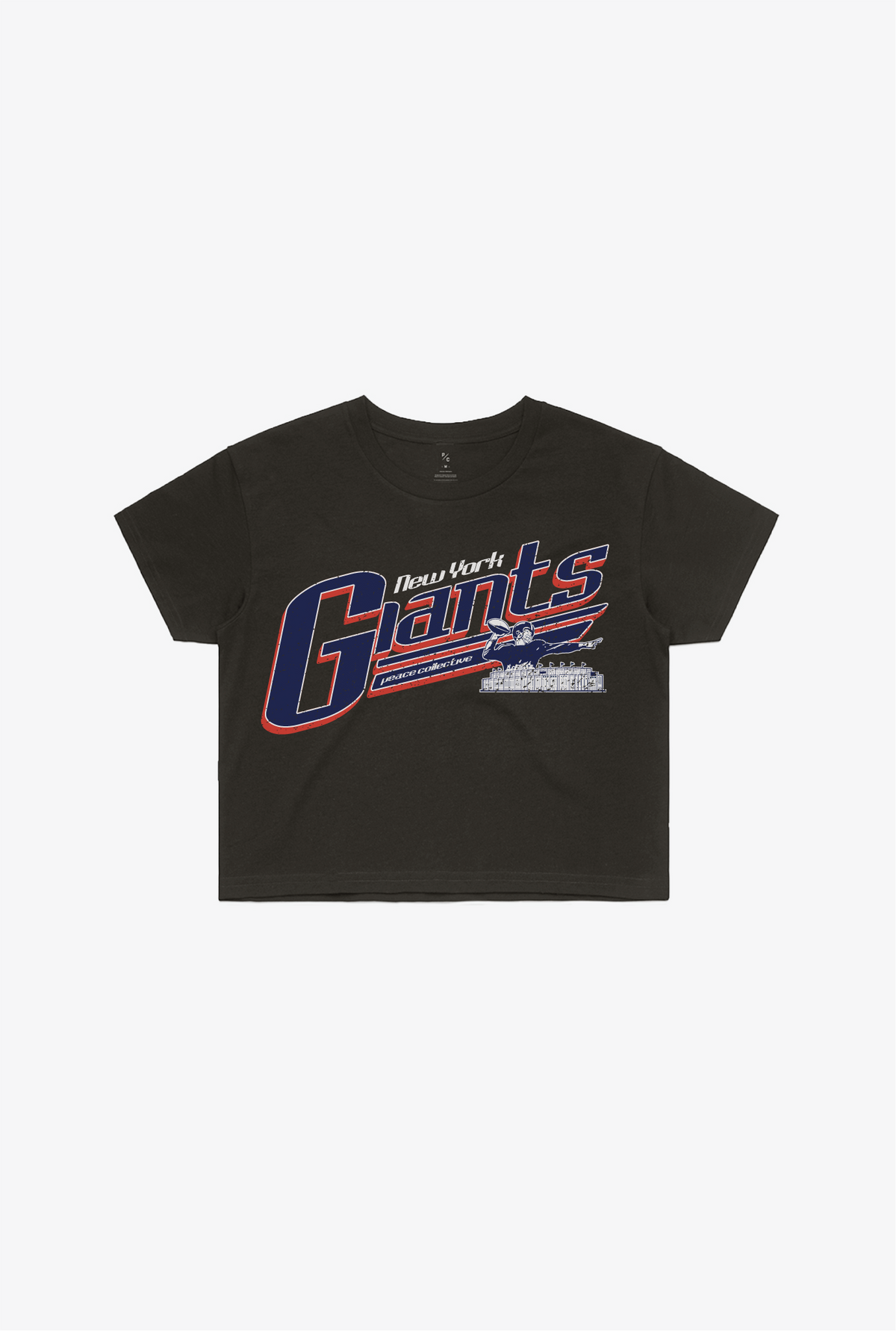 New York Giants Garment Dyed Cropped T-Shirt - Black