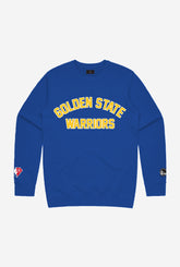 NBA 75th Golden State Warriors Collegiate Crewneck - Royal