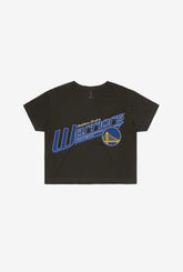 Golden State Warriors Pigment Dye Cropped T-Shirt - Black