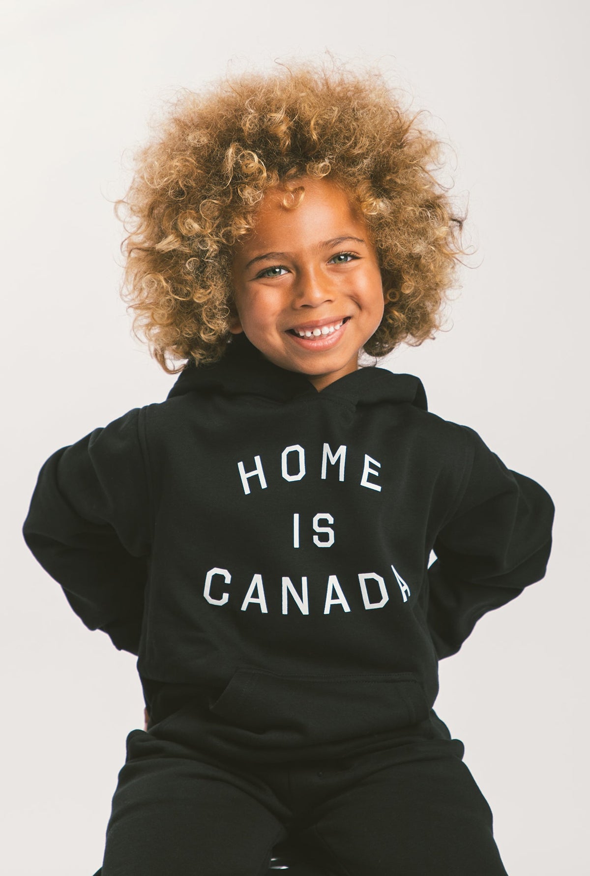 Home is Canada Kids Hoodie - Black