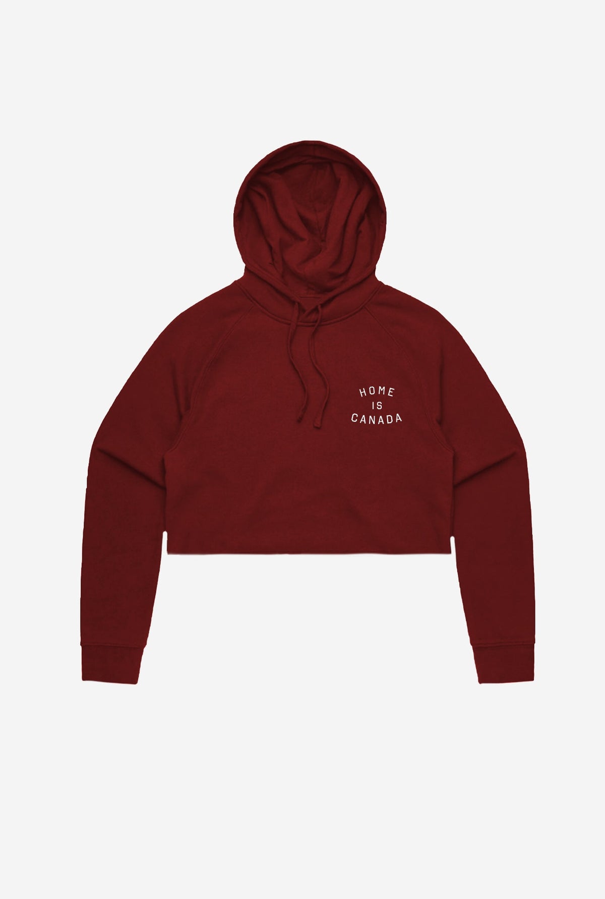 Home is Canada Crescent Cropped Hoodie - Maroon