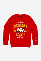 Miami Heat Washed Crewneck - Red