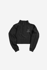 Home is Toronto Crescent Cropped 1/4 Zip - Black