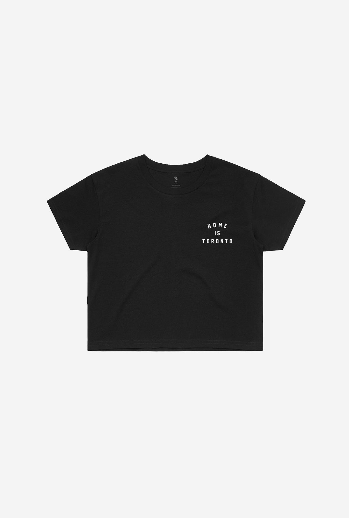 Home is Toronto Crescent Cropped T-Shirt - Black