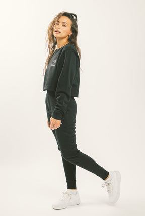 Home is Toronto Crescent Cropped Crewneck - Black