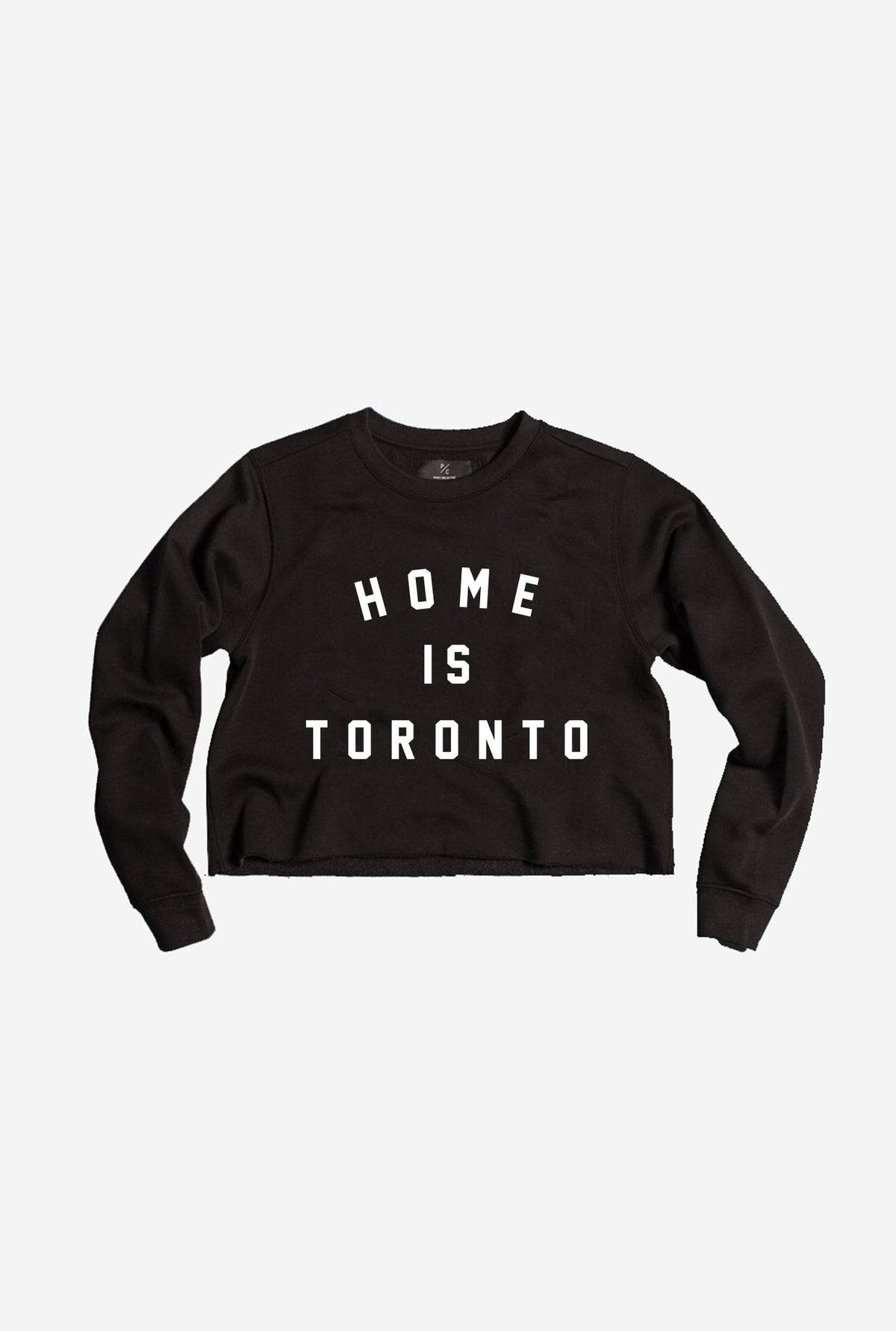 Home is Toronto Varsity Cropped Crewneck - Black