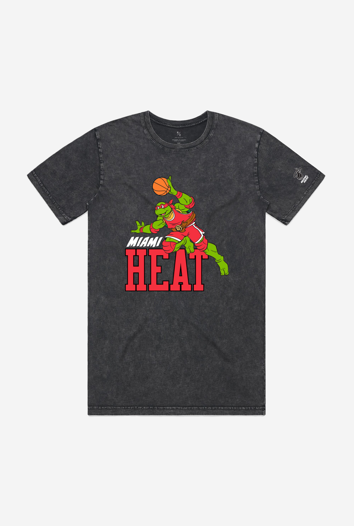 P/C x TMNT Miami Heat Stonewash T-Shirt - Black