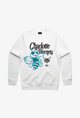Pull ras du cou mascotte des Charlotte Hornets - Blanc