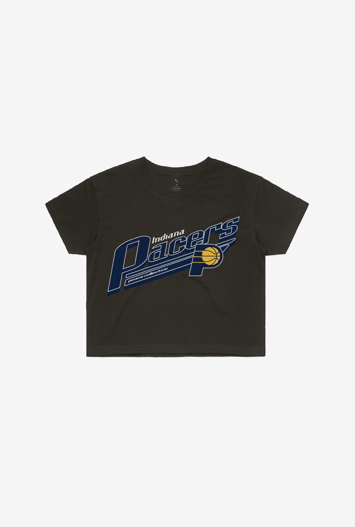 Indiana Pacers Pigment Dye Cropped T-Shirt - Black