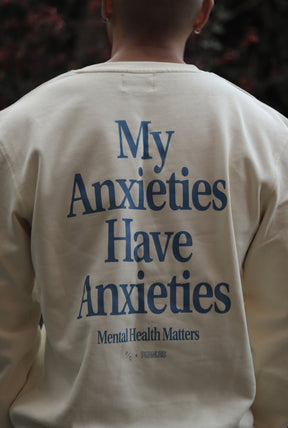 Pull ras du cou Peanuts My Anxieties Have Anxieties - Ivoire 