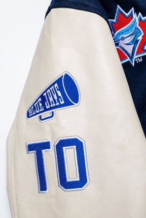 Toronto Blue Jays Patch Letterman-Jacke - Marineblau und Creme 