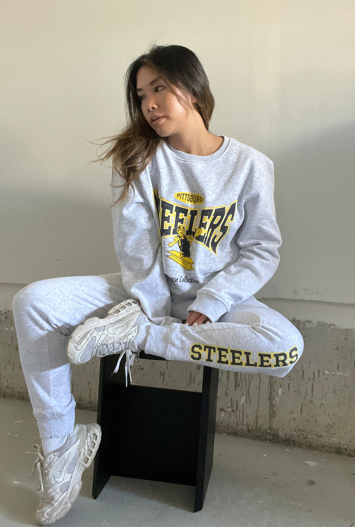 Pittsburgh Steelers Washed Graphic Joggers - Ash