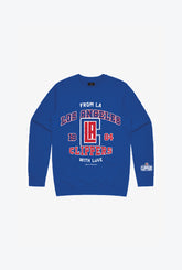 Los Angeles Clippers Washed Kids Crewneck - Royal