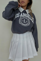 Los Angeles Vintage Collar Sweater - Navy