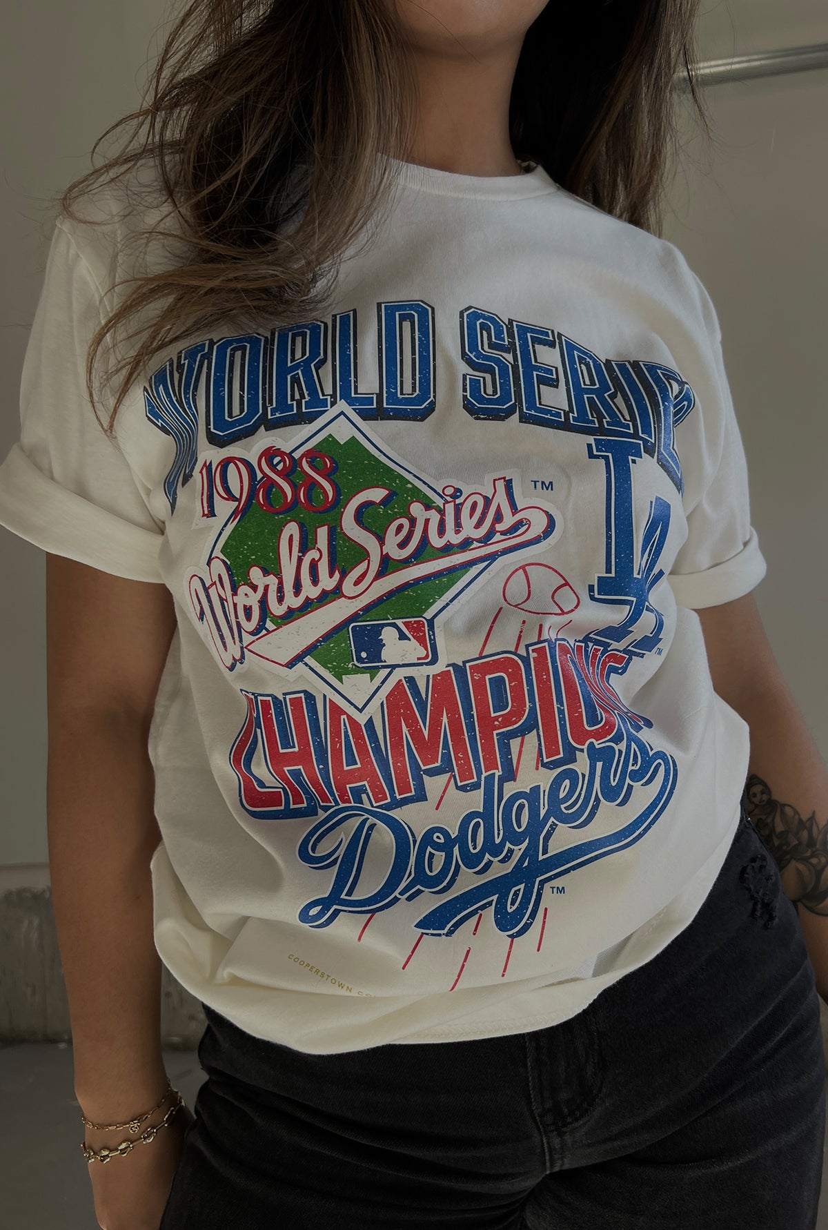 Los Angeles Dodgers 1988 World Series Cooperstown Collection Premium T-Shirt - Natural