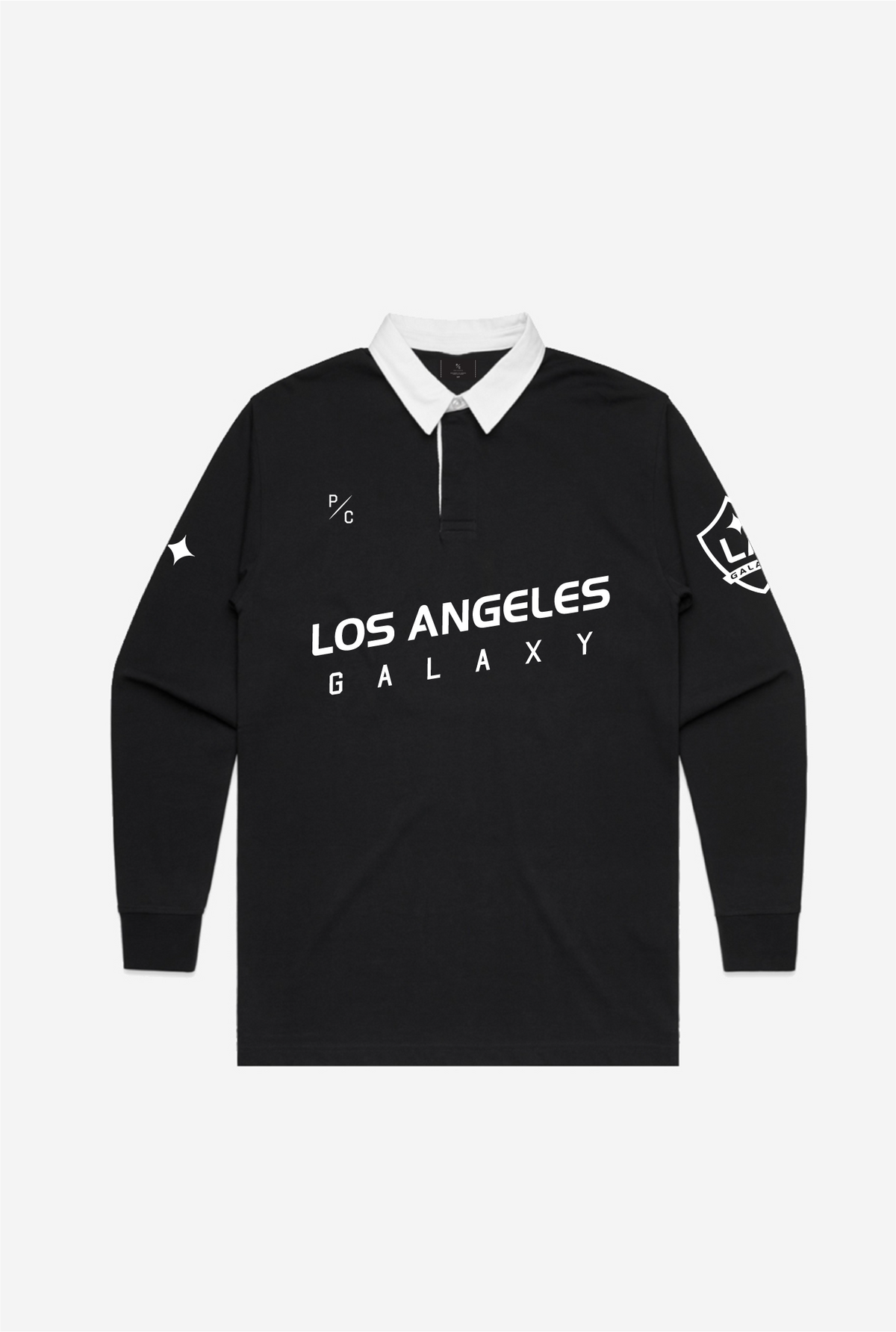 Los Angeles Galaxy Rugby Long Sleeve Polo - Black