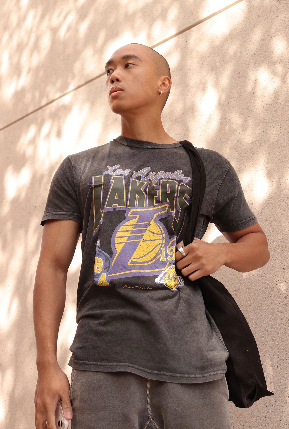 Los Angeles Lakers Stonewash T-Shirt - Black