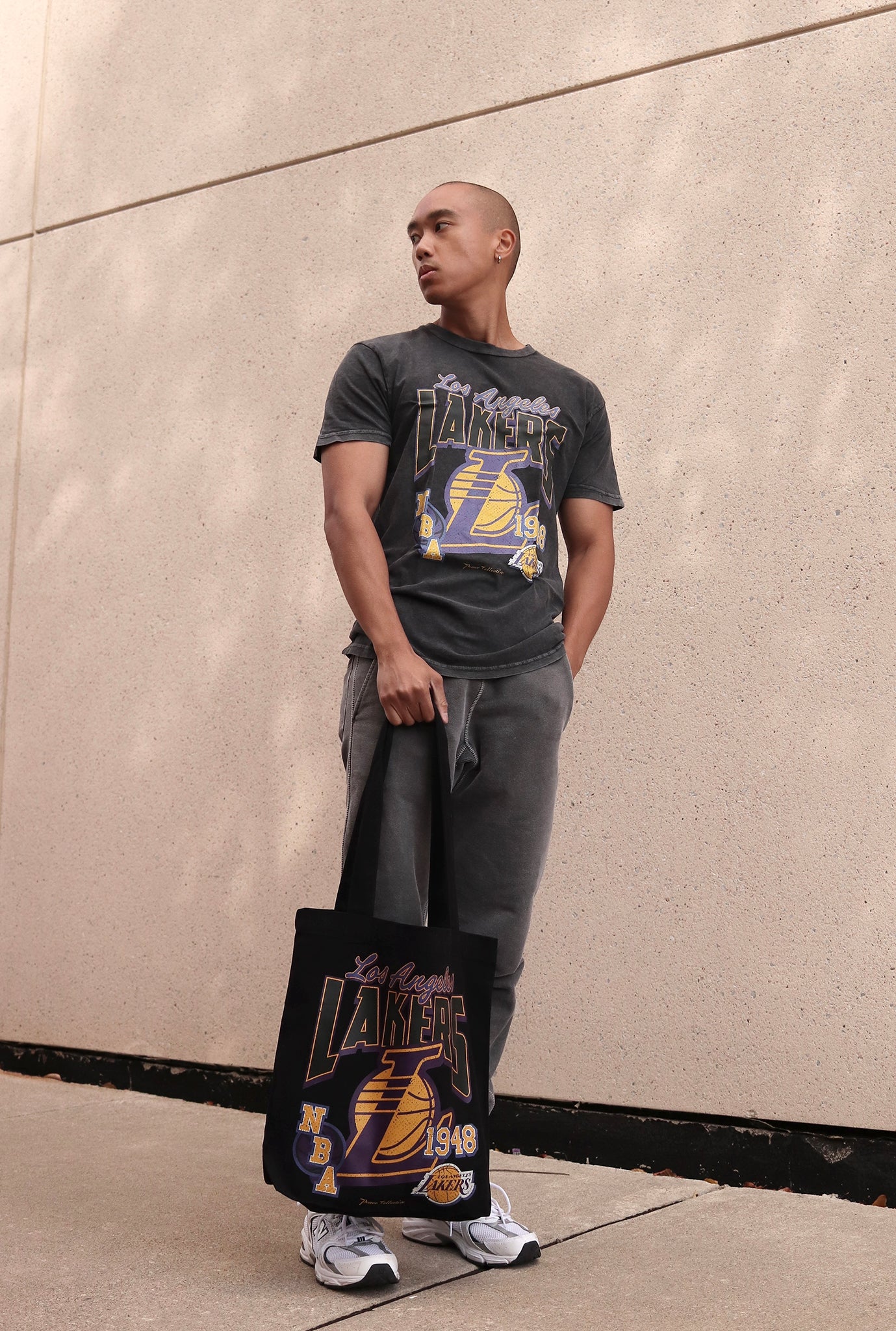 Los Angeles Lakers Stonewash T-Shirt - Black