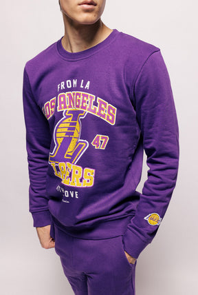 Los Angeles Lakers Washed Crewneck - Purple