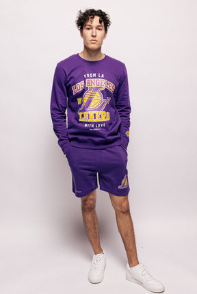 Los Angeles Lakers Washed Crewneck - Purple