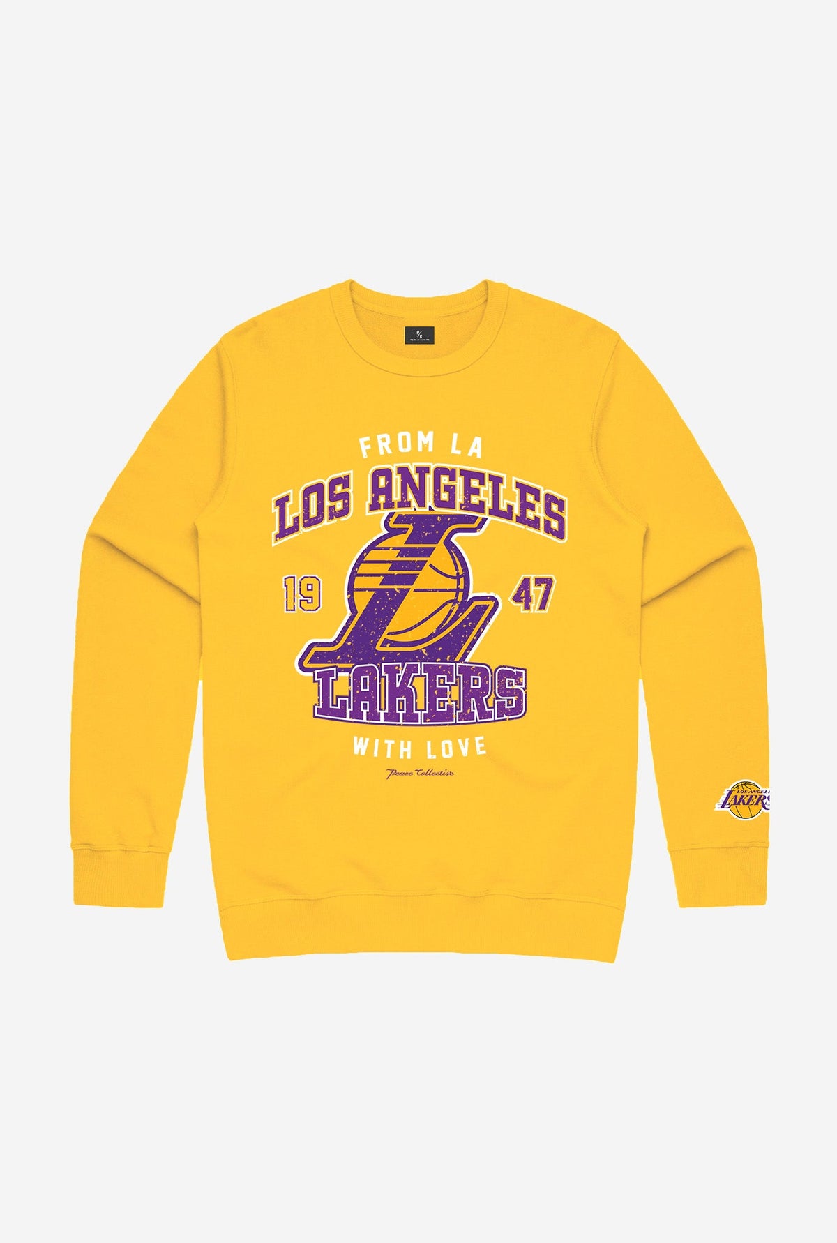 Los Angeles Lakers Washed Crewneck - Gold