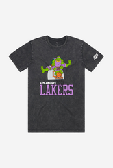 P/C x TMNT Los Angeles Lakers Stonewash T-Shirt - Black