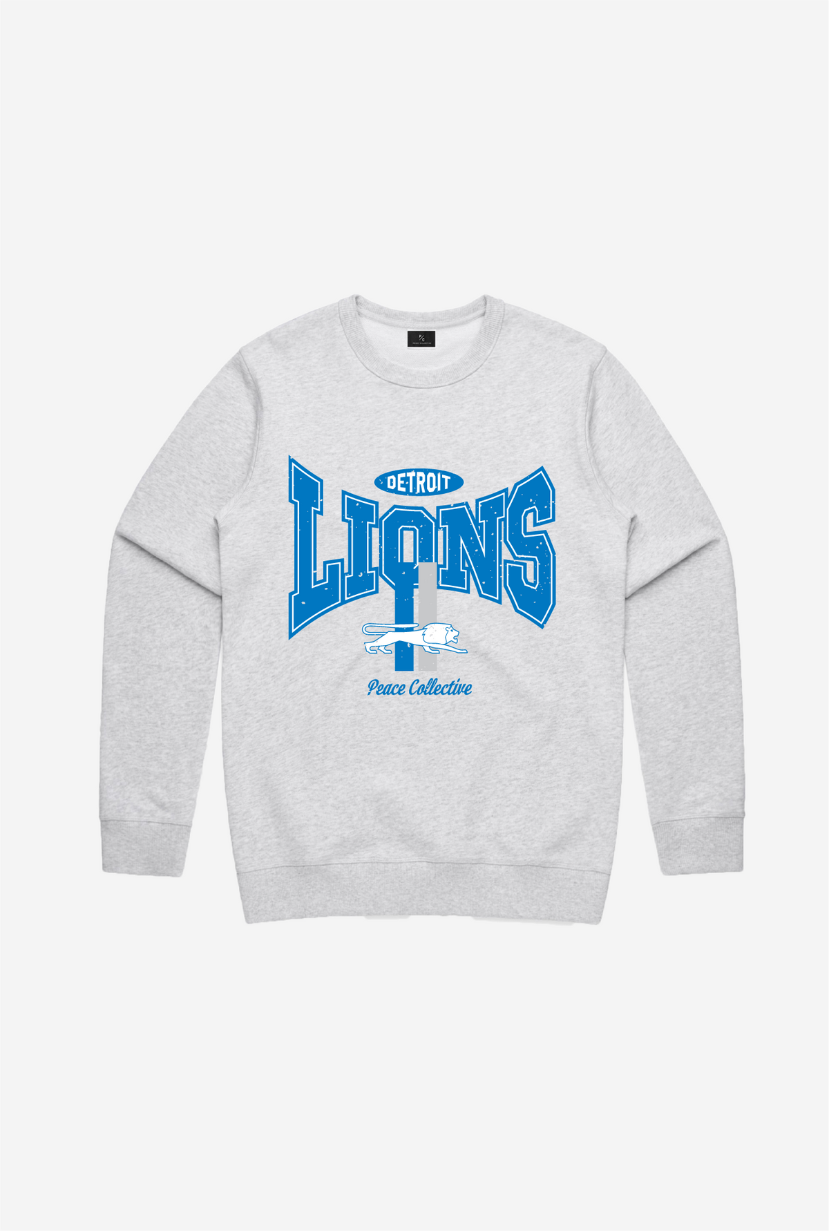 Detroit Lions Washed Graphic Crewneck - Ash