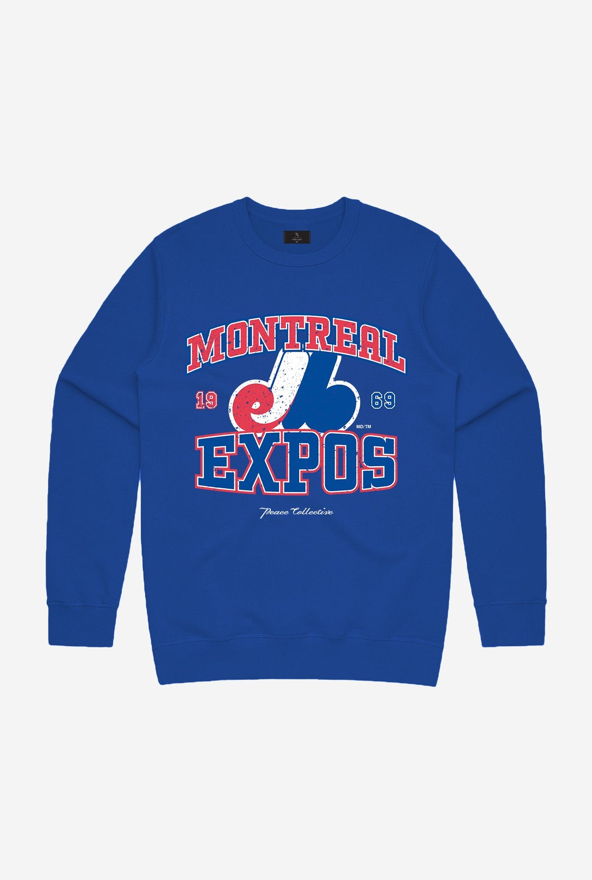 Montreal Expos Vintage Washed Crewneck - Royal