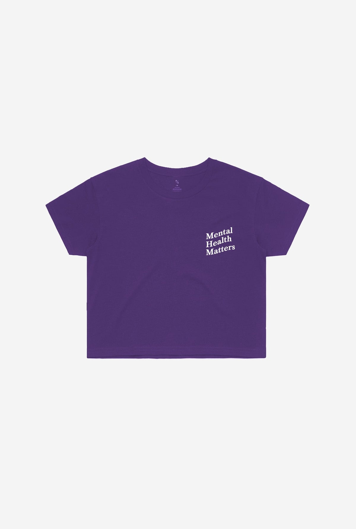 Mental Health Matters Cropped T-Shirt - Purple