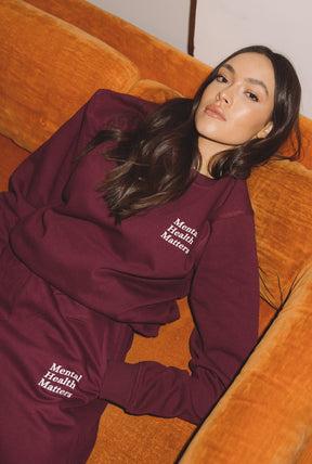 Jogginghose „Mental Health Matters“ - Kastanienbraun