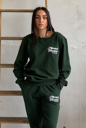 Mental Health is Health! Crewneck - Forest Green