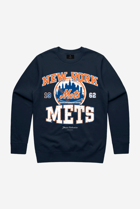 New York Mets Vintage Washed Crewneck - Navy