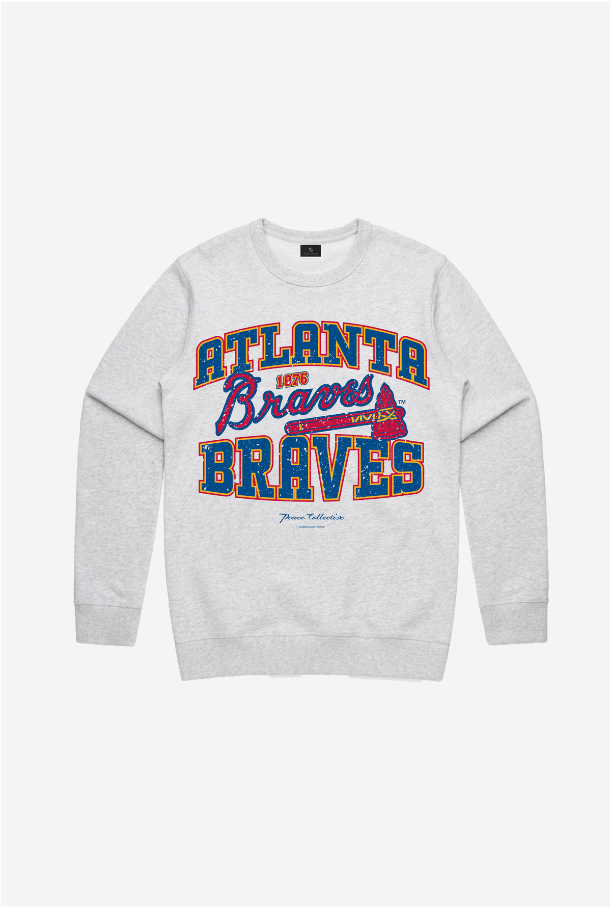 Atlanta Braves Vintage Washed Crewneck - Grey