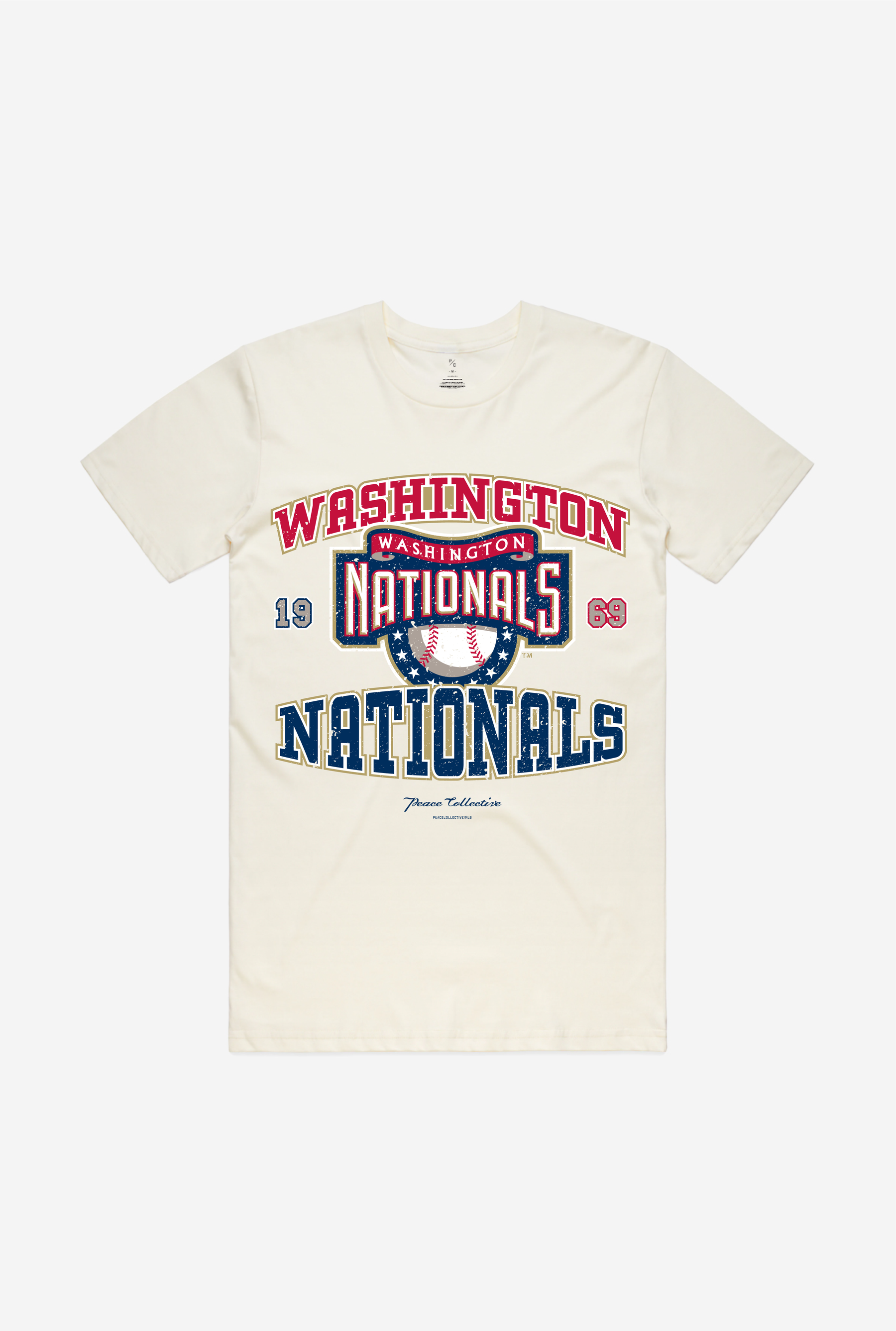 Washington Nationals Vintage Washed T-Shirt - Ivory
